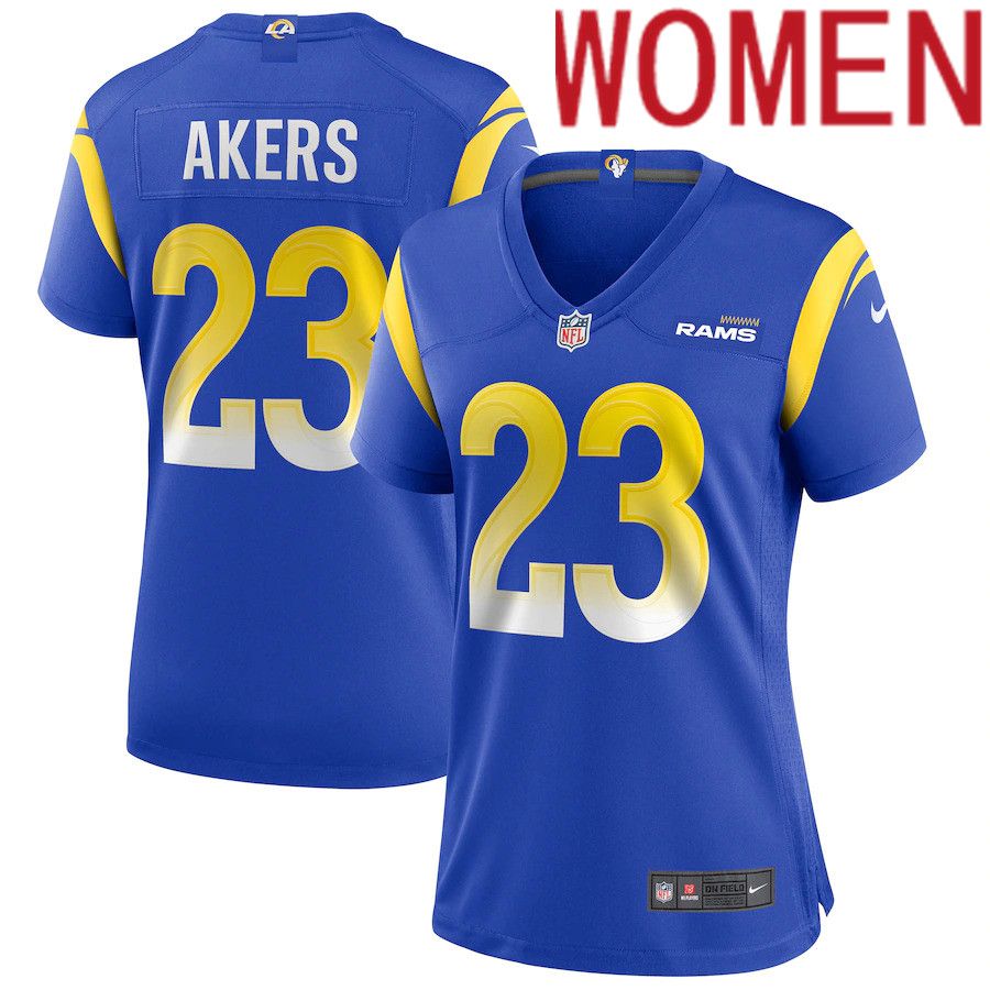 Women Los Angeles Rams 23 Cam Akers Nike Royal Game Player NFL Jersey